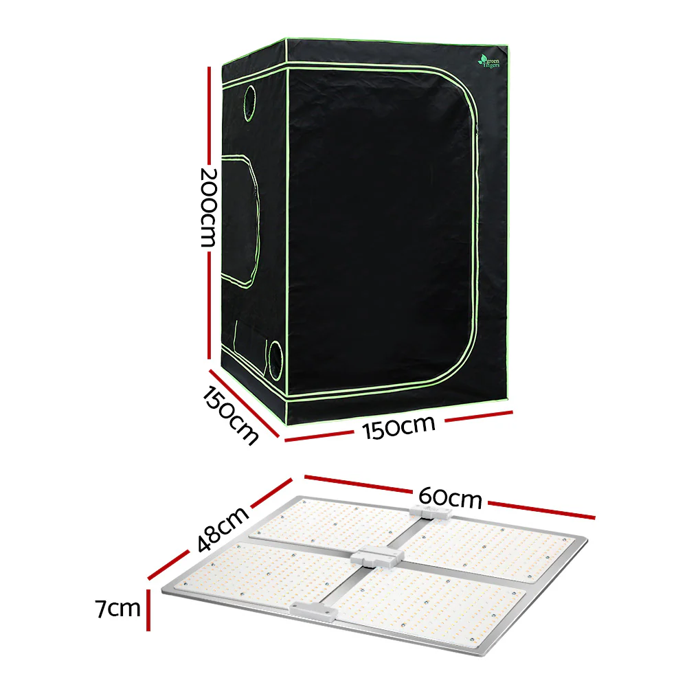 Grow Tent Light Kit 150x150x200CM 4500W LED Full Spectrum - Nurns