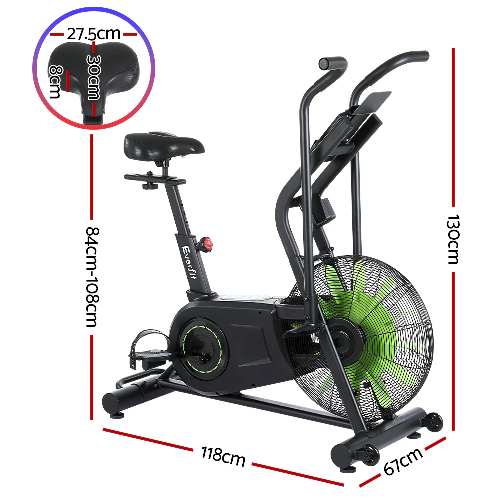 Everfit Air Bike Dual Action Exercise Bike Fitness Home Gym Cardio - Nurns