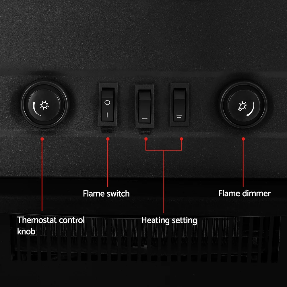 Electric Fireplace Fire Heaters 2000W - Nurns