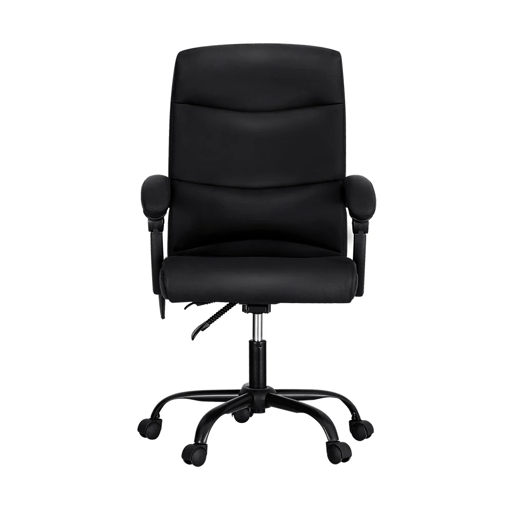 Artiss 2 Point Massage Office Chair Pu Leather Black - Nurns