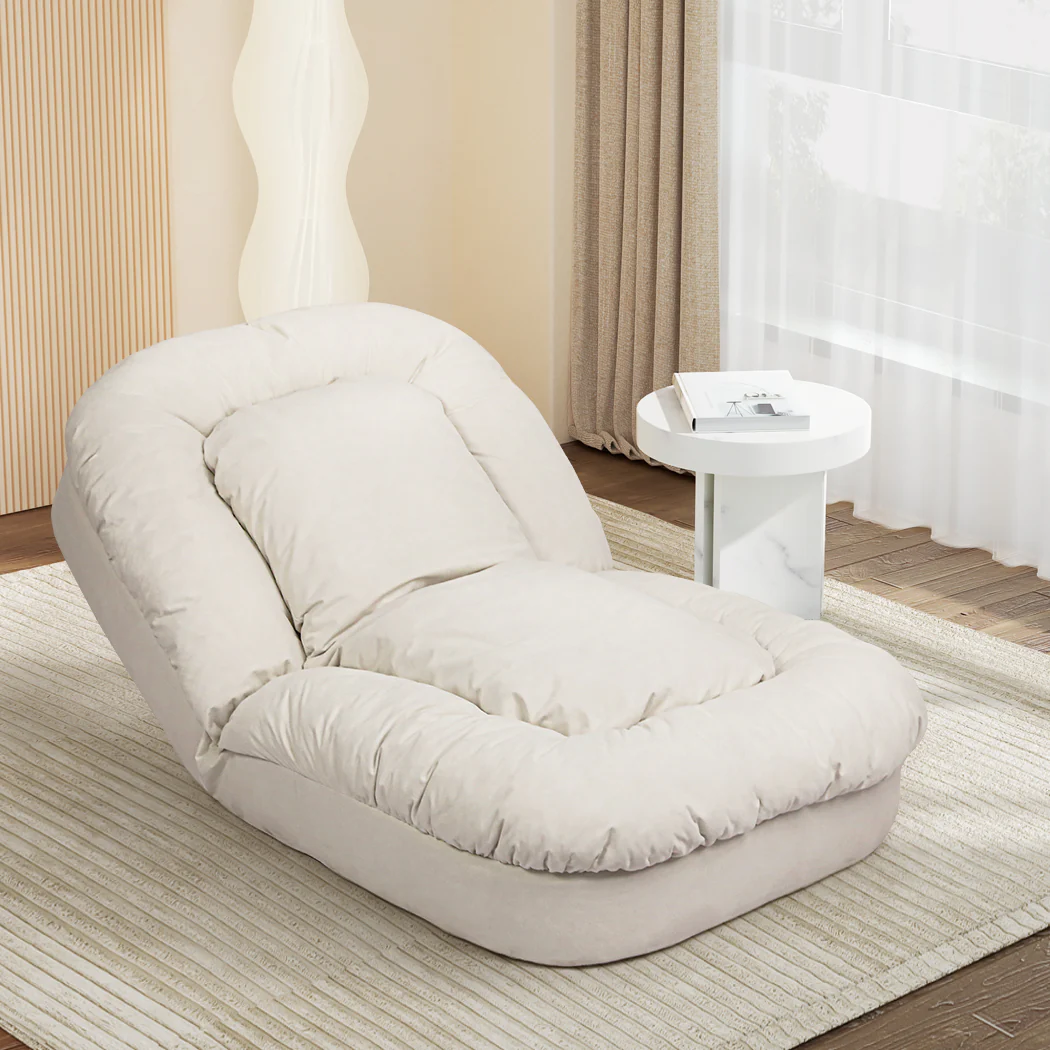 Mirabel Convertible Lounge Floor Sofa Bed - White - Nurns