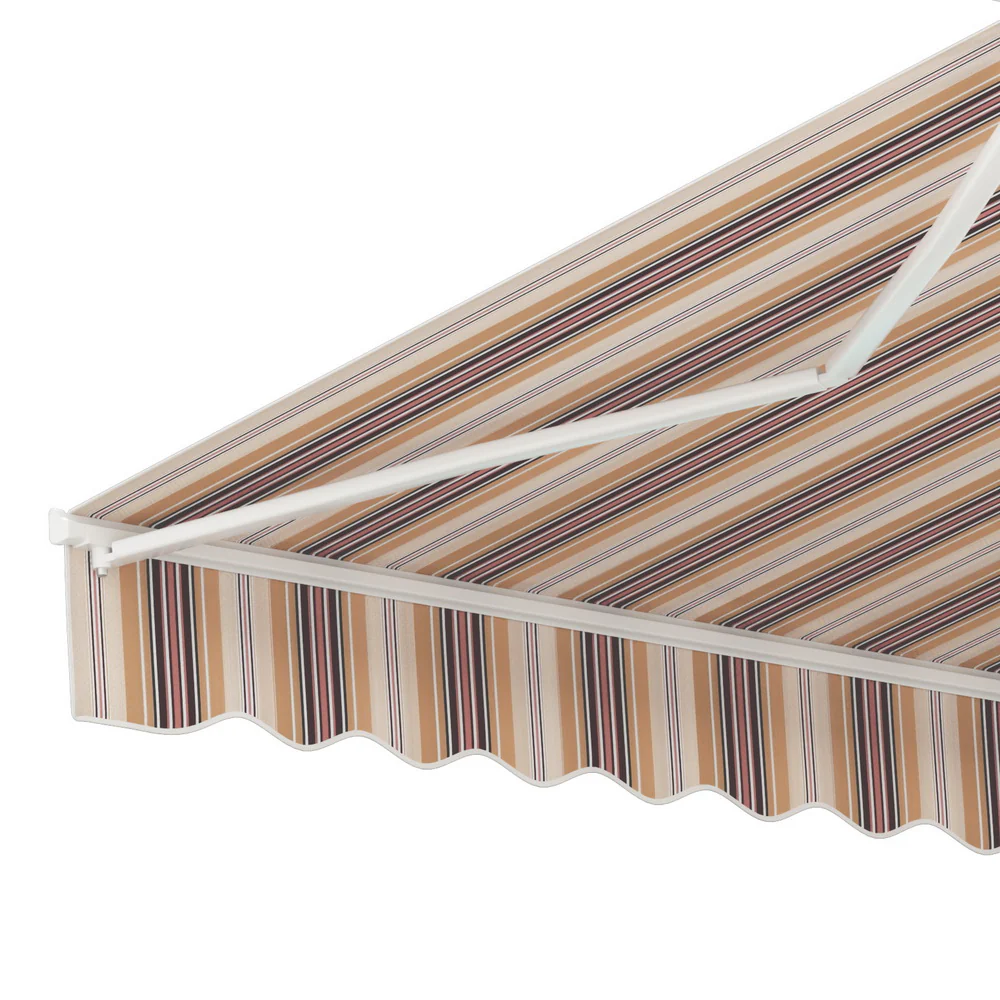 Instahut Retractable Folding Arm Awning Motorised Sunshade 3Mx2.5M Beige Brown - Nurns