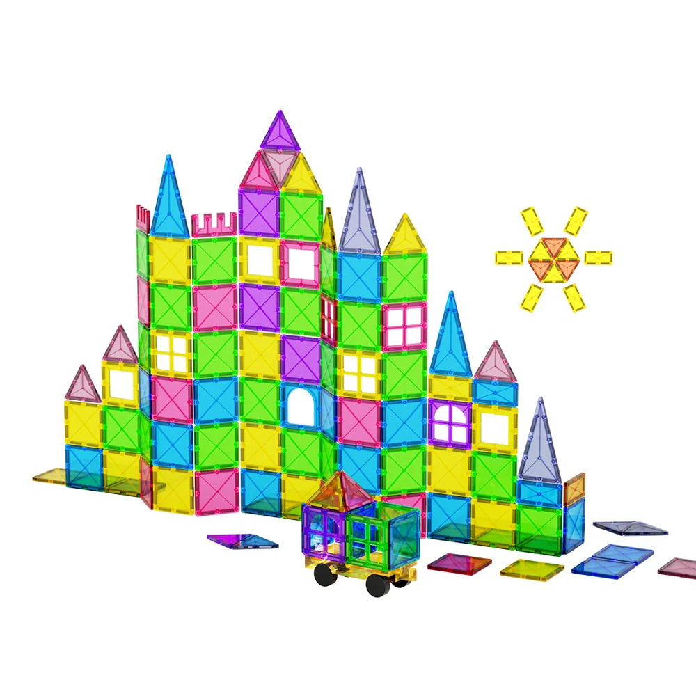60pcs Kids Magnetic Tiles Blocks Building Educational Toys Children Gift - Nurns