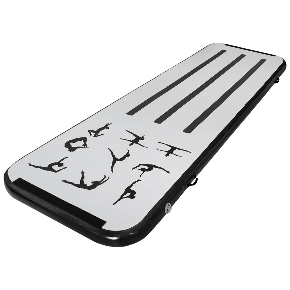Everfit 3M Air Track Gymnastics Tumbling Mat Exercise Cheerleading Unique Black - Nurns