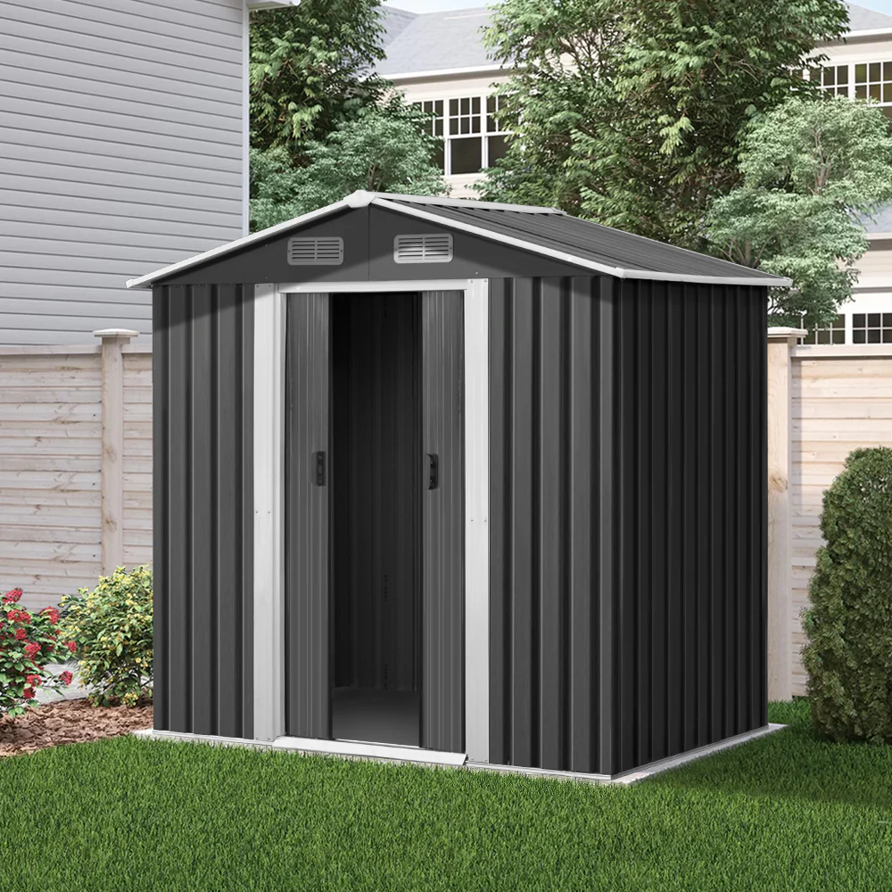 Giantz Garden Shed 1.96x1.32M Sheds Outdoor Storage Tool Workshop Metal Shelter Sliding Door - Nurns