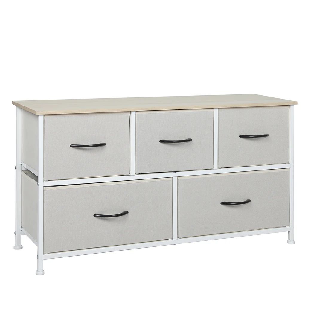 Levede Storage Cabinet Tower Chest Beige - Nurns