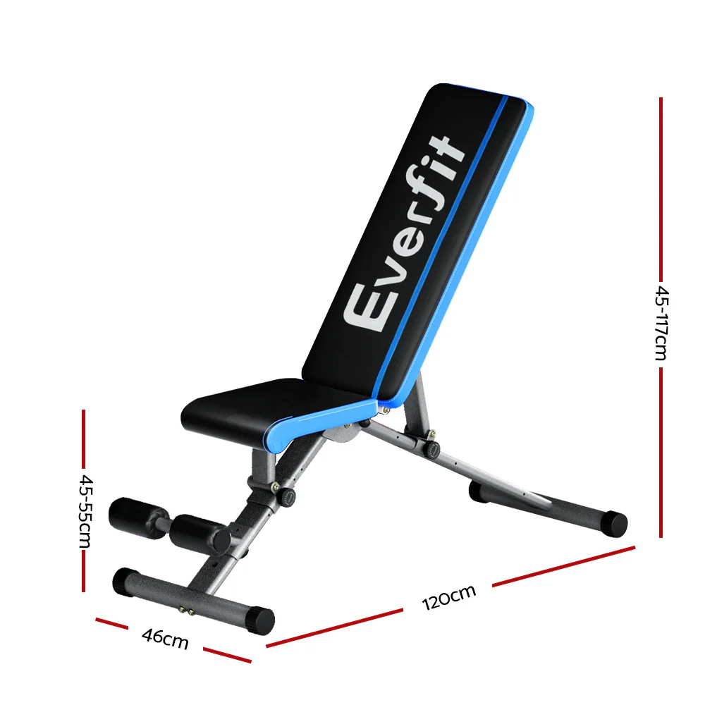 Everfit Weight Bench Adjustable FID Bench Press Home Gym 330kg Capacity - Nurns