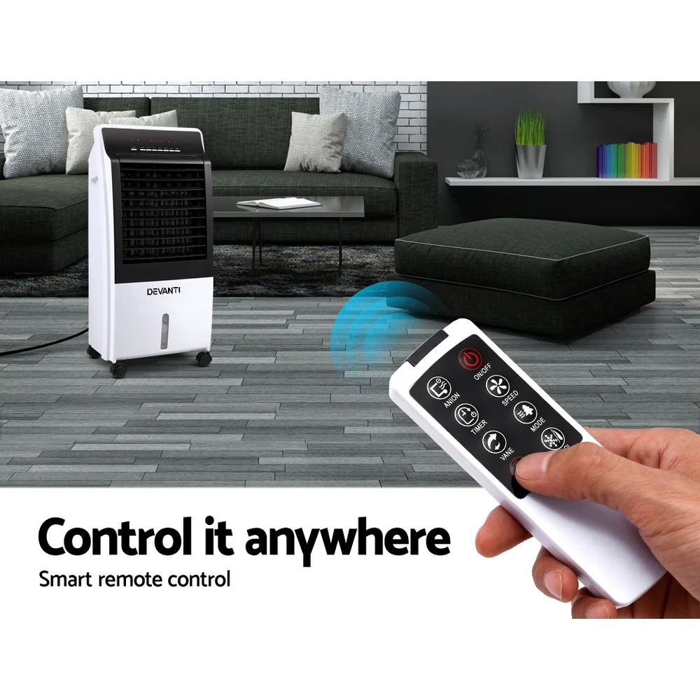 Evaporative Air Cooler Potable Fan Cooling Remote Control LED Display - Nurns