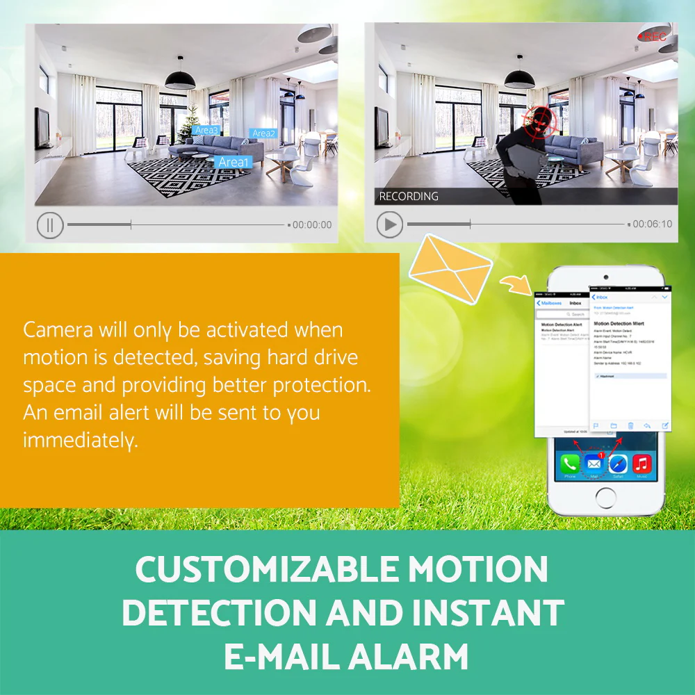 CCTV Security System 8CH DVR 4 Cameras 2TB Hard Drive - Nurns