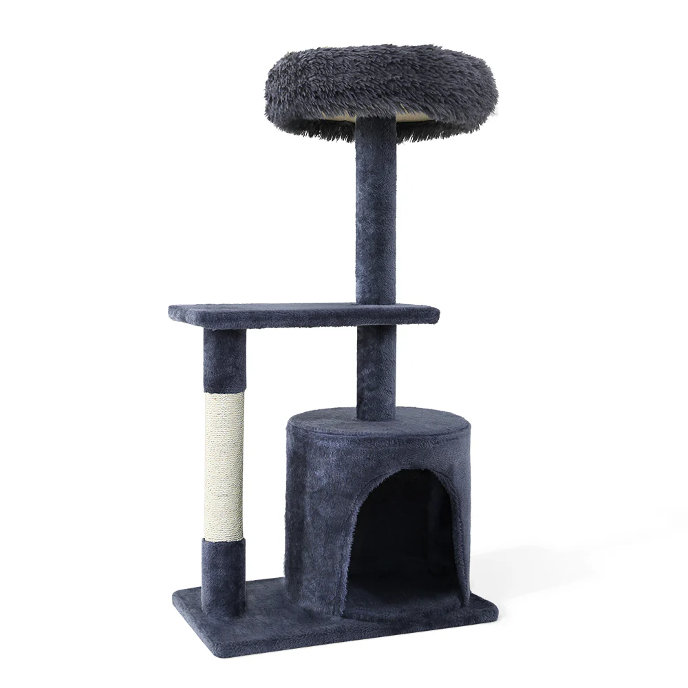 Cat Tree Scratching Post Scratcher Tower Condo House 94cm - Grey - Nurns