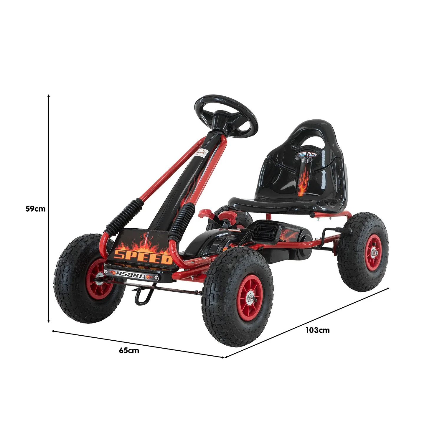 Kahuna G95 Kids Ride On Pedal-Powered Go Kart - Red - Nurns