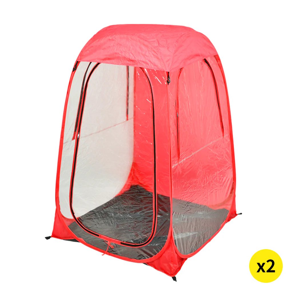 Set Of 2 Mountview Pop Up Tent Camping Weather Tents Outdoor Portable Shelter Shade - Red - Nurns