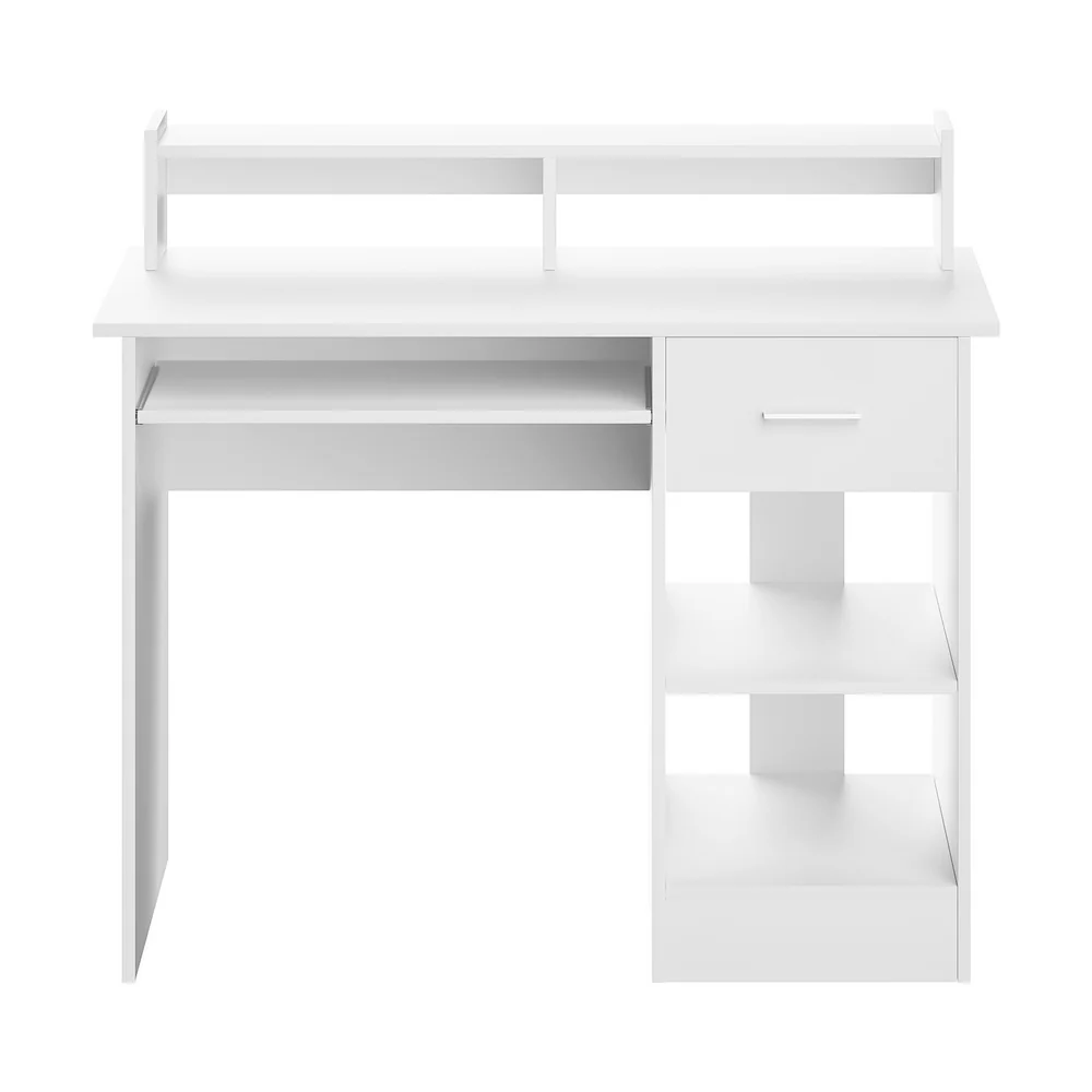 Artiss Computer Desk Shelf Drawer Cabinet White 100cm - Nurns