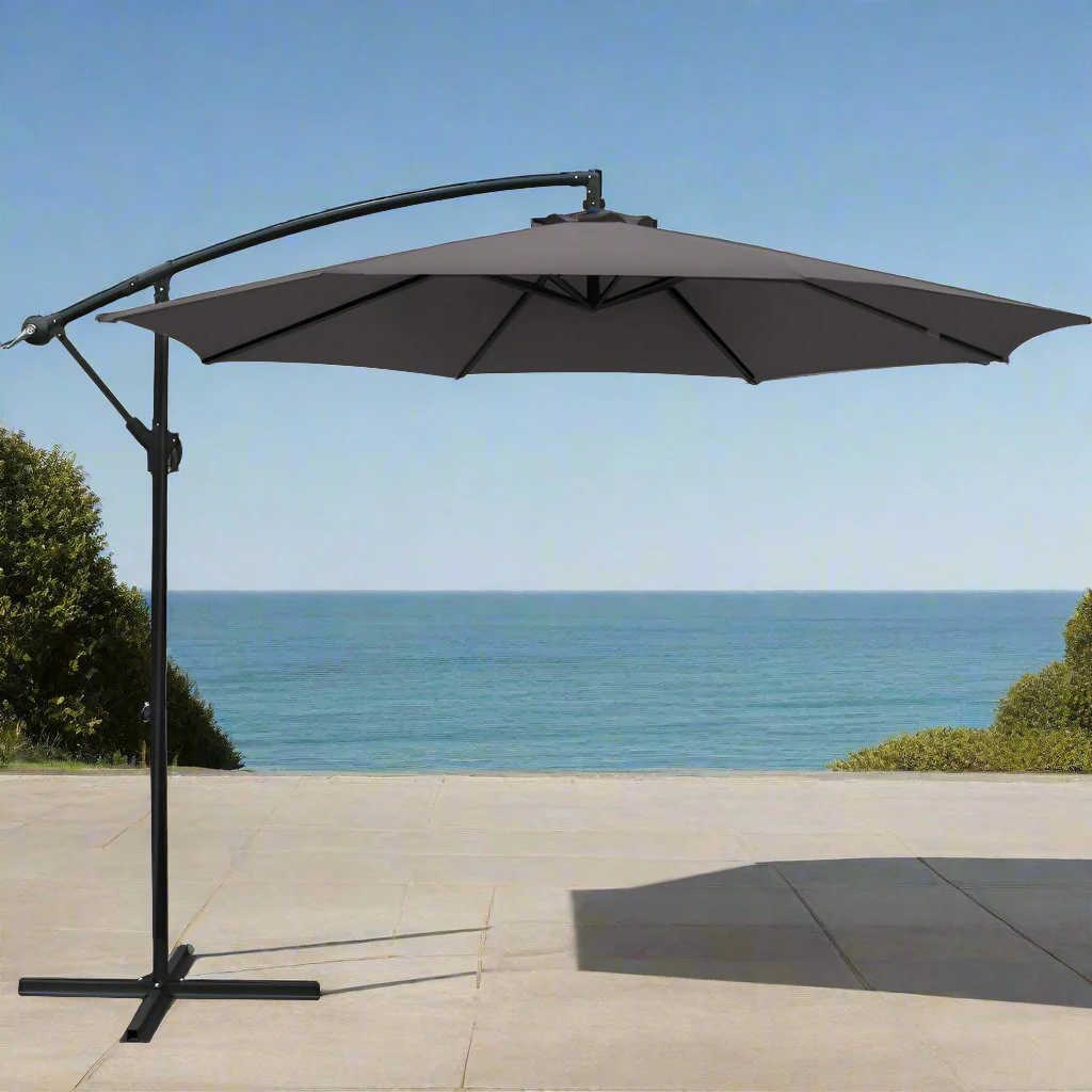 Instahut 3m Outdoor Umbrella Cantilever Beach Garden Patio Charcoal - Nurns