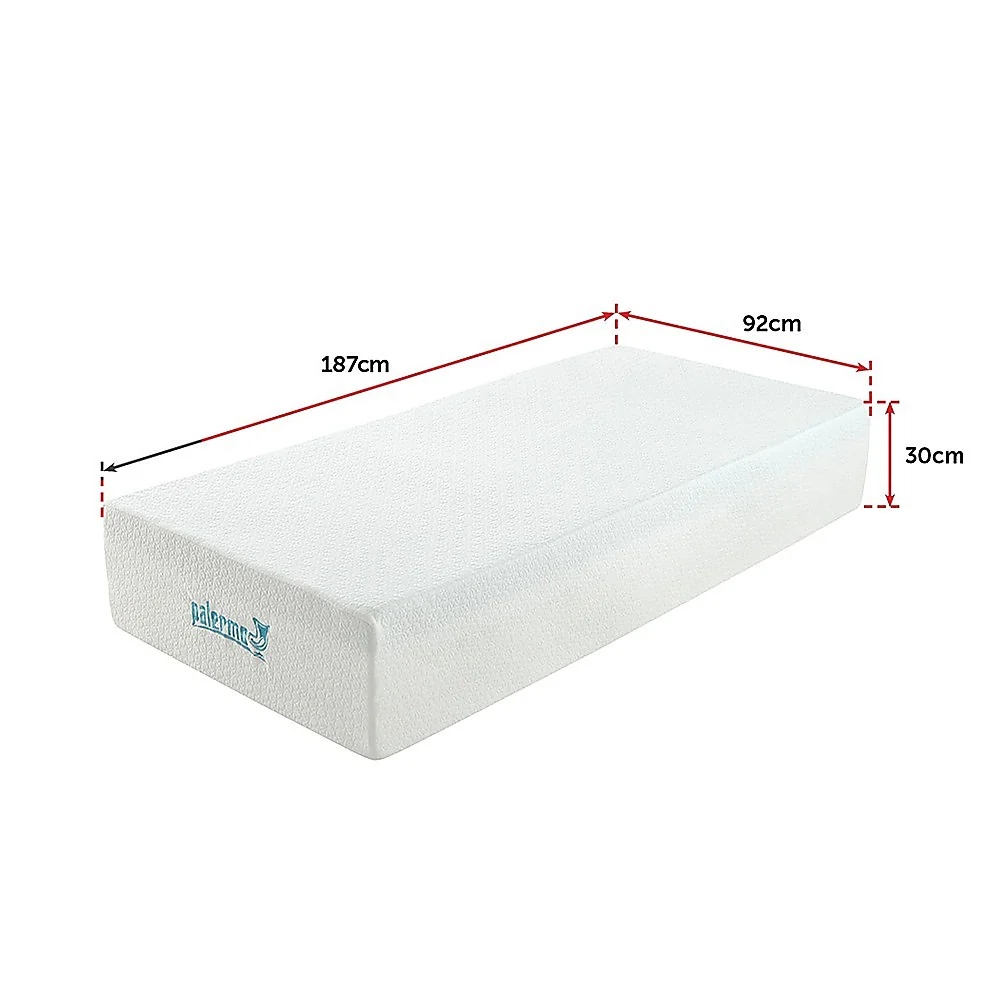 Kairos 30cm Mattress Memory Foam Green Tea Infused - Single - Nurns