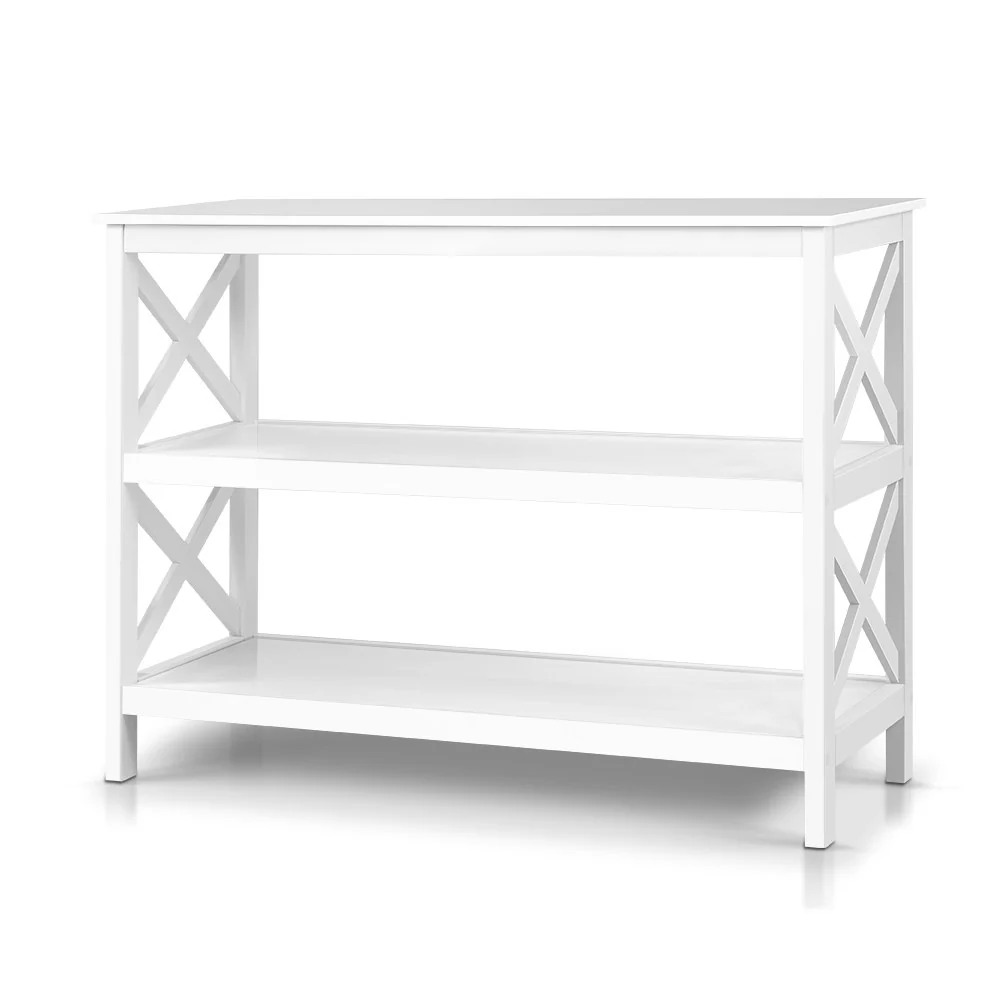 Quillon Wooden 3-tier Console Table - White Polly - Nurns
