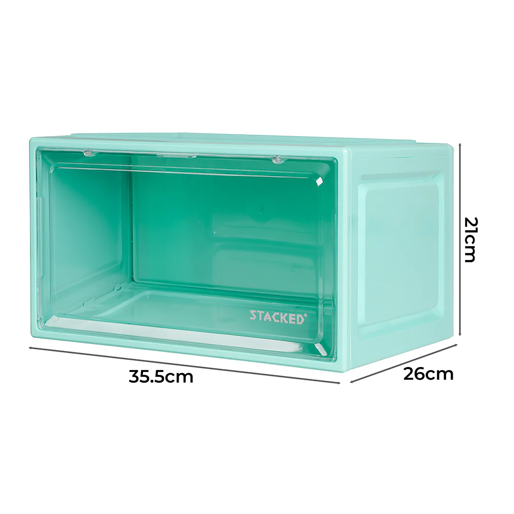 Stacked 6x Sneaker Display Case Shoe Cyan - Nurns