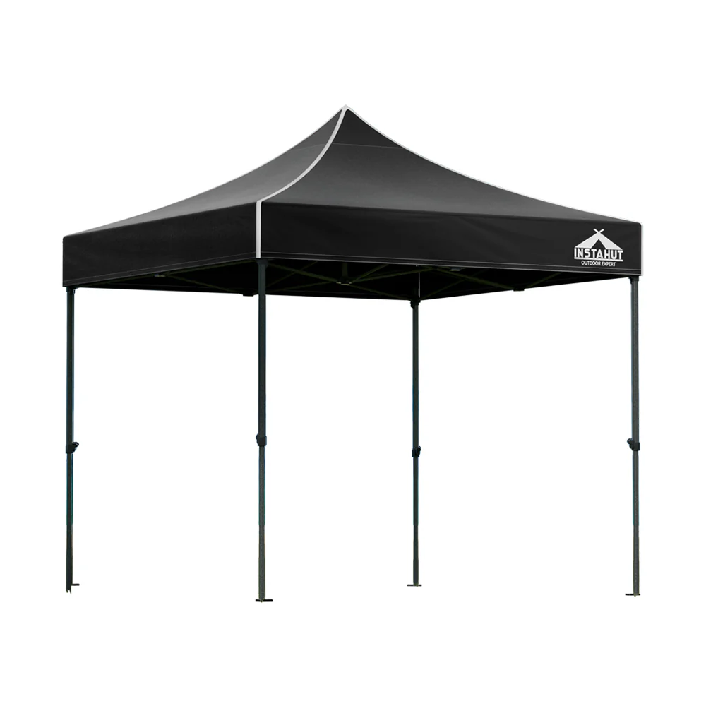 Instahut Gazebo Pop Up Marquee 3x3 Folding 500D Wedding Tent Base Pod Black - Nurns