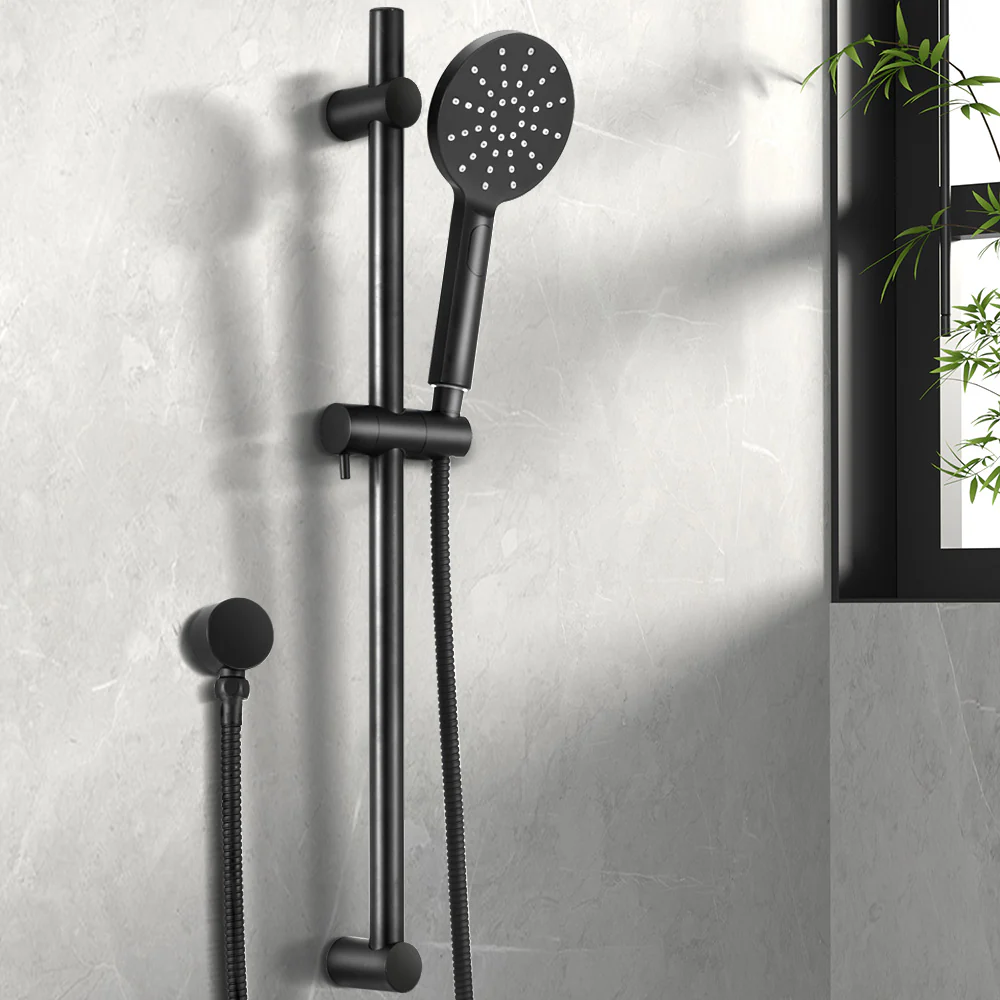 Handheld Shower Head Wall Holder 4.7'' High Pressure Adjustable 3 Modes - Black - Nurns