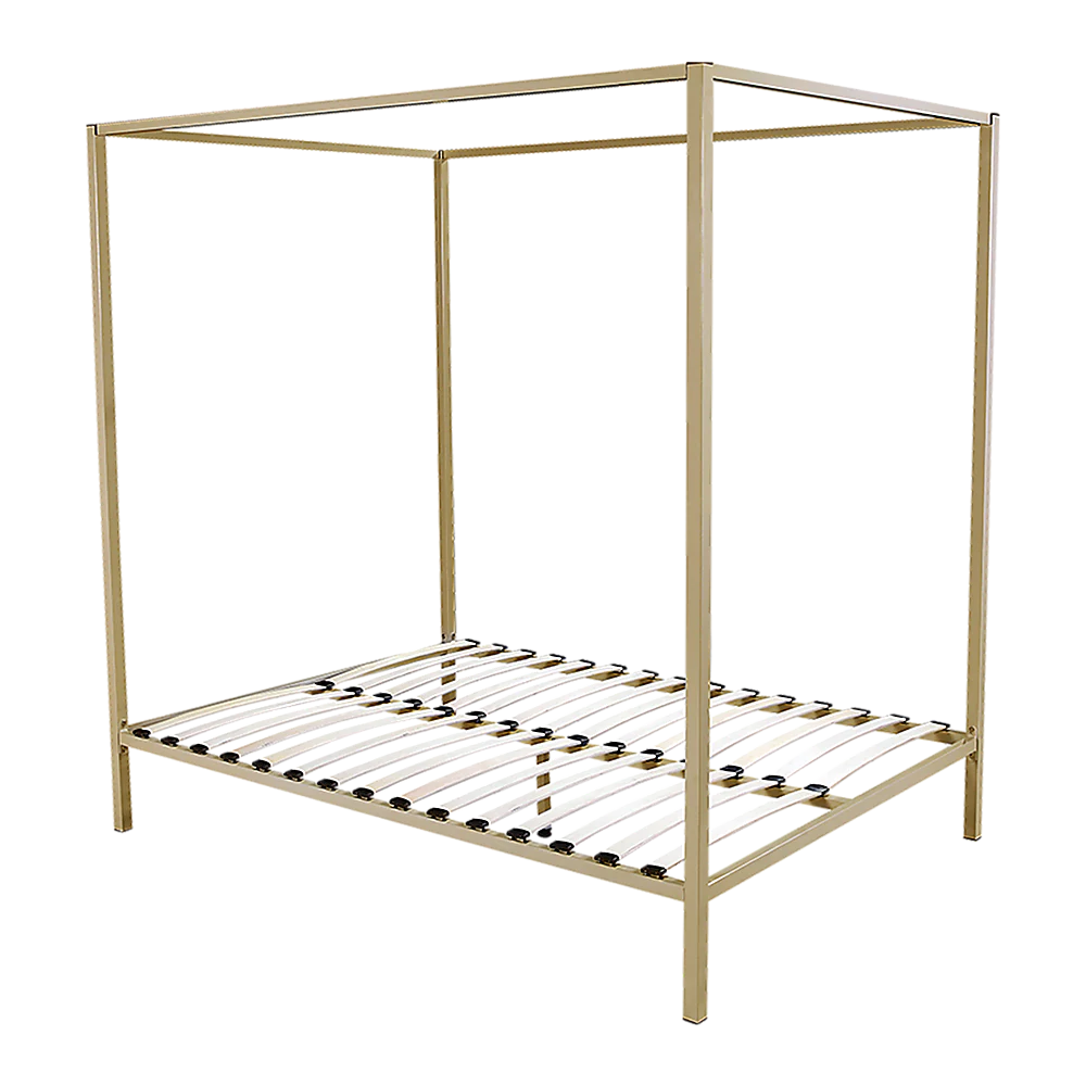 Lilian Four Poster Bed Frame - Gold Queen - Nurns