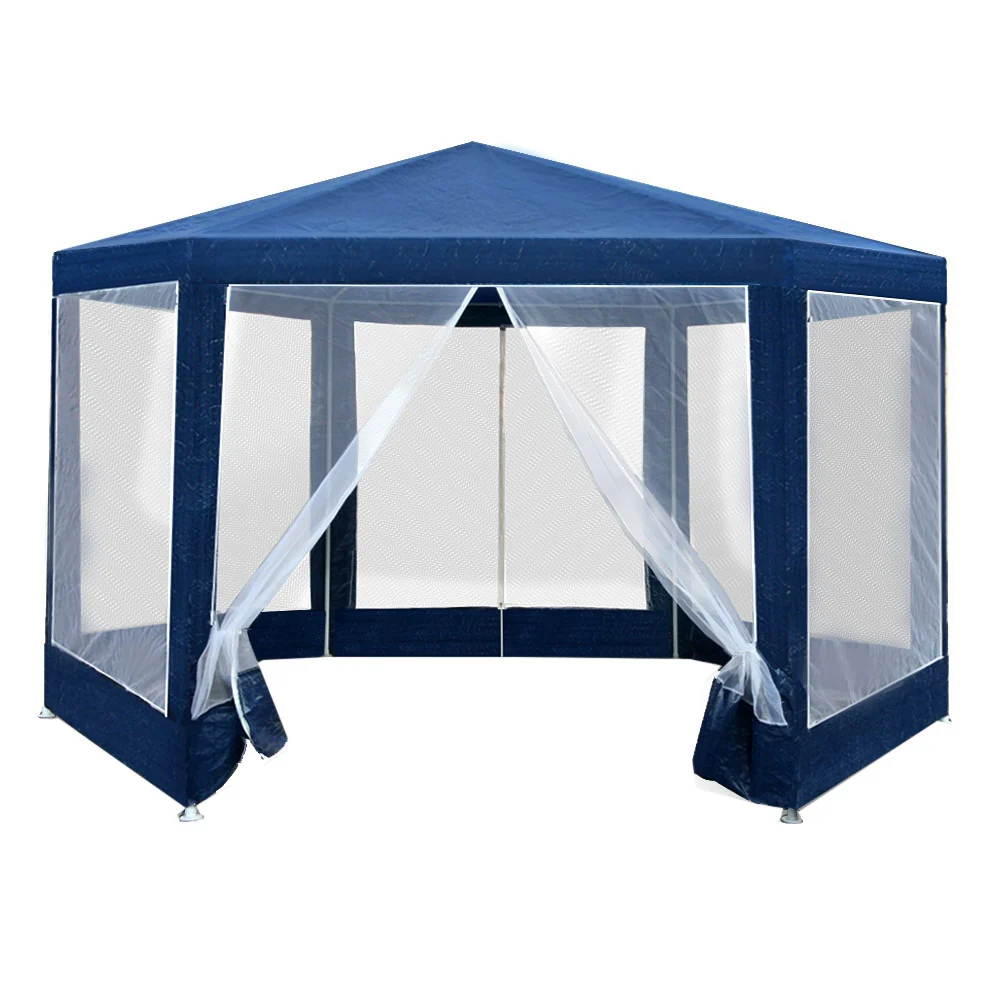 Instahut Gazebo?2x2m Marquee Wedding Party Tent Outdoor Camping Mesh Wall Canopy Shade Gazebos Navy - Nurns