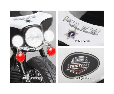 Kids Ride On Motorbike Motorcycle Toys - White - Nurns