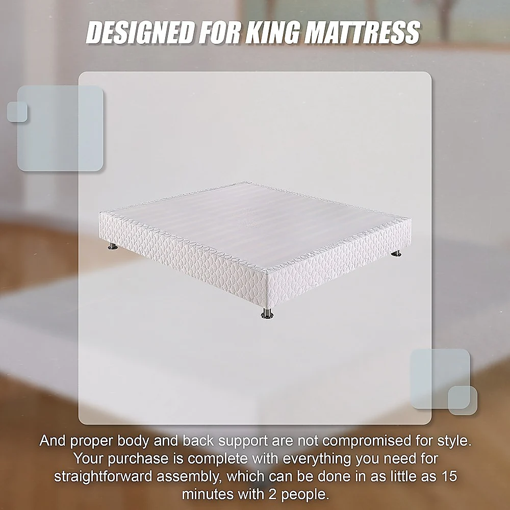 Andrea Ensemble Bed Base - White King - Nurns
