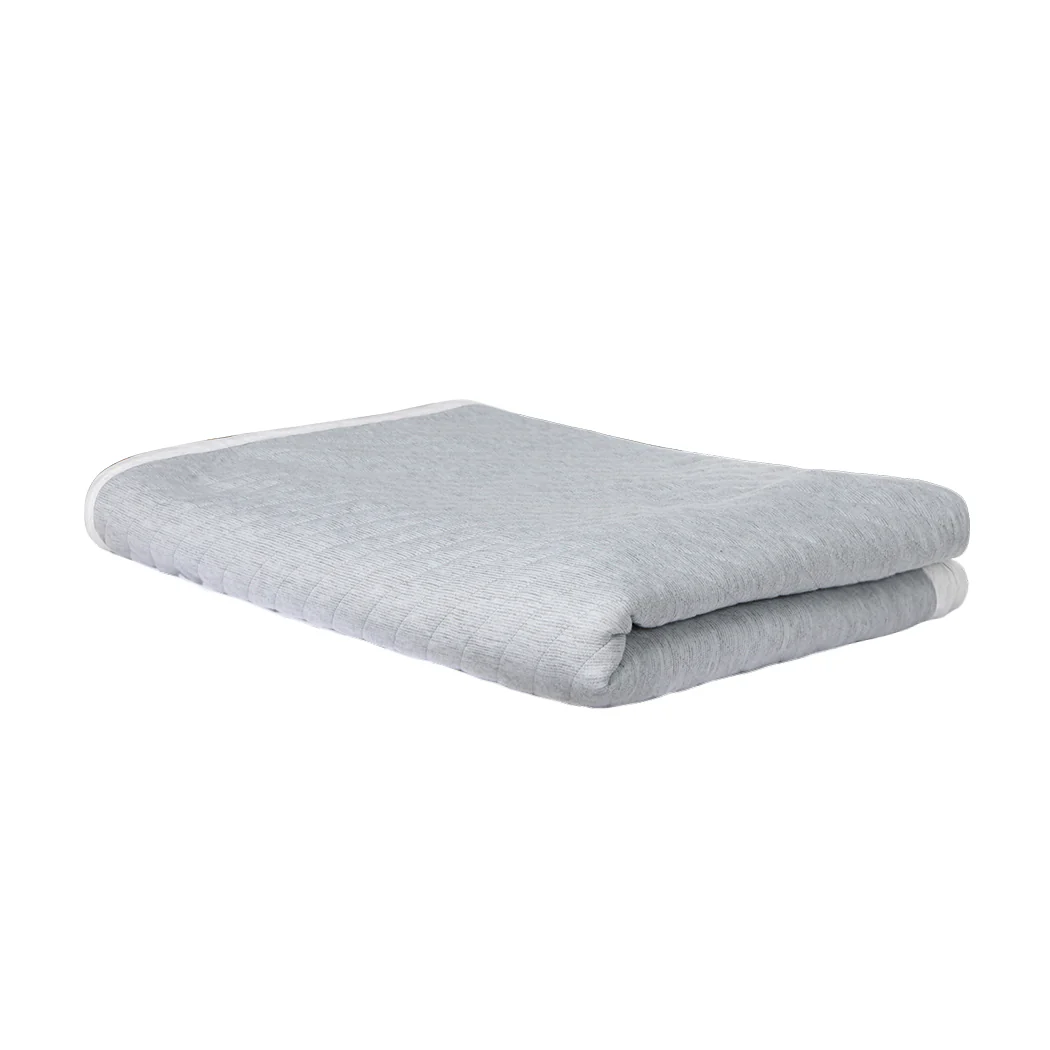 Wylie Throw Soft Blanket Cool Summer Sofa Bedsheet Rug Luxury Reversible Single - Grey - Nurns