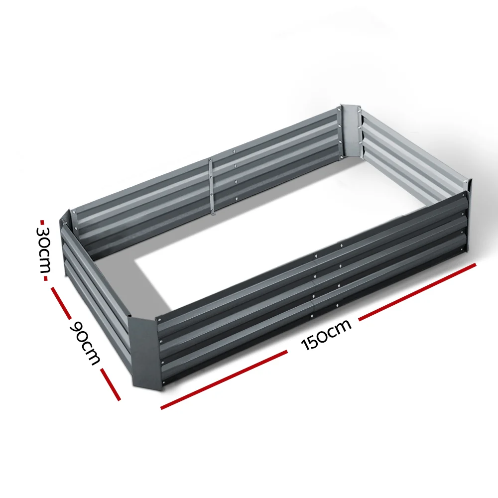 Garden Bed 150x90cm Planter Box Raised Container Galvanised Steel - Nurns