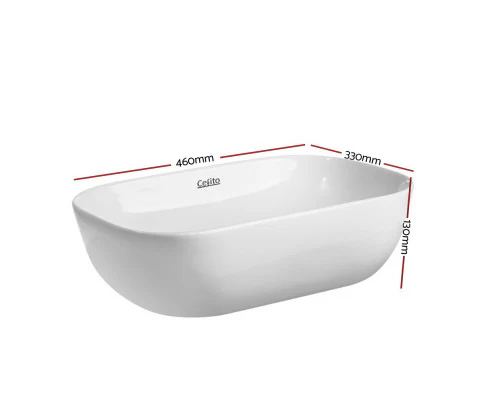 Ceramic Bathroom Basin Sink Vanity Above Counter Basins White Hand Wash - Nurns