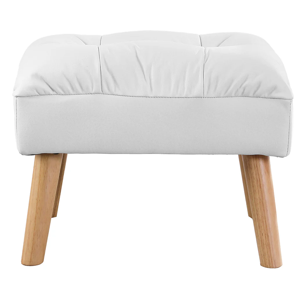 Accent Ottoman Chair Footstool - Cream - Nurns