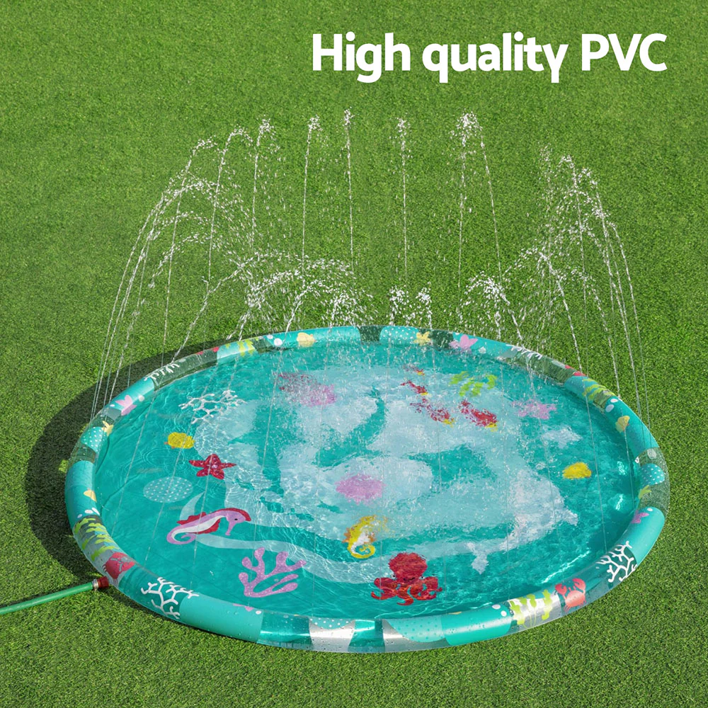 Bestway Kids Inflatable Pad Round Splash Pool Sprinkler Spray Toys Marine 165cm - Nurns