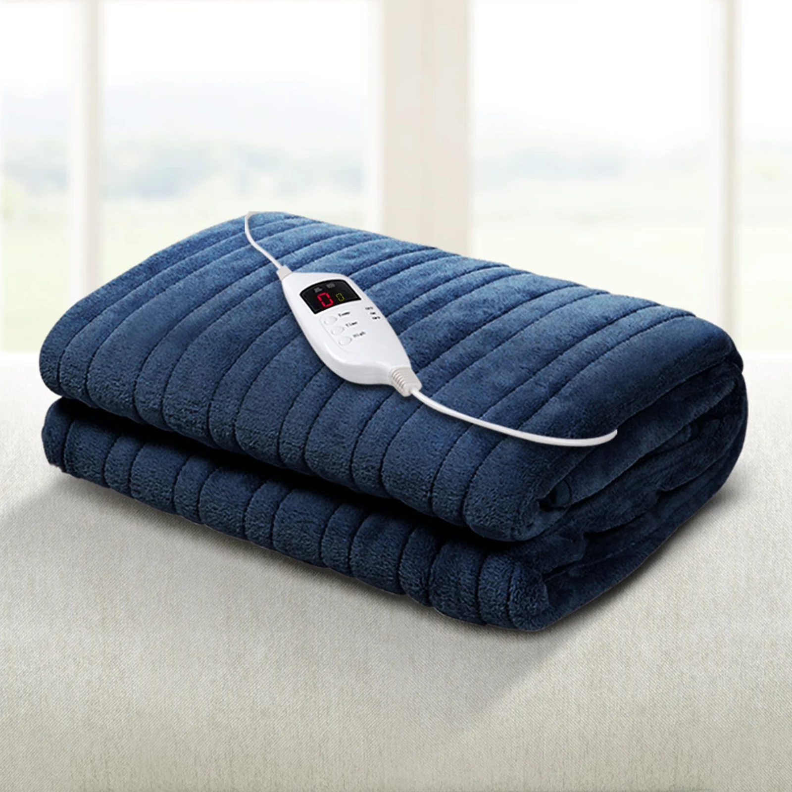 Watson Electric Throw Soft Blanket - Navy - Nurns
