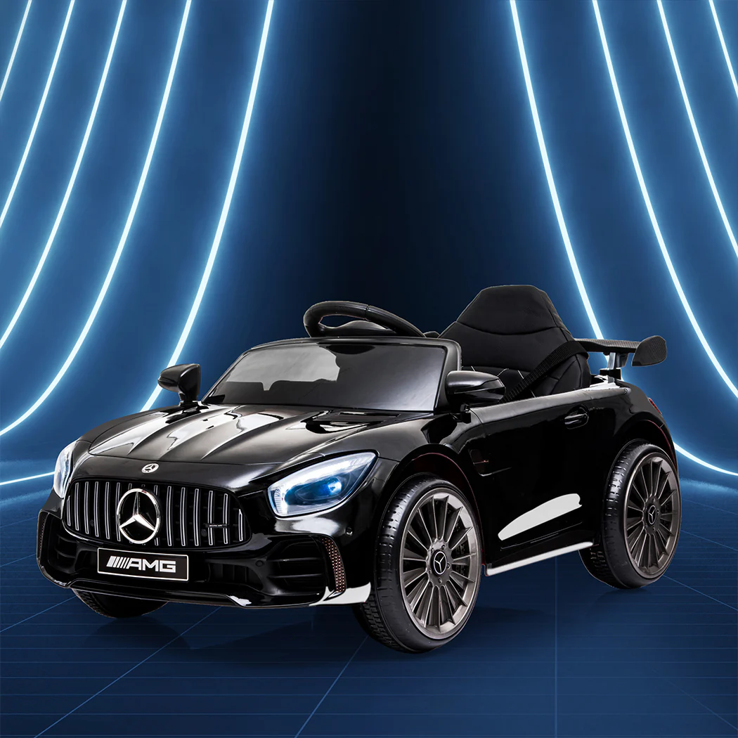 Kids Ride On Car 12V Battery Mercedes-Benz Licensed AMG GTR Toy Remote Control - Black - Nurns