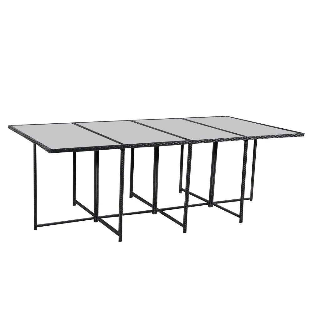 Drew 12-Seater Outdoor Furniture Setting 13-Piece Dining Set - Black - Nurns