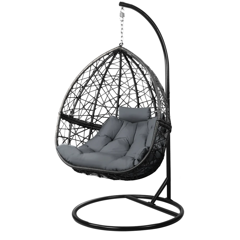 Cordi Egg Swing Chair Outdoor Hanging - Black - Nurns