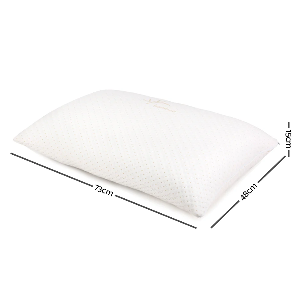 Set of 2 Memory Foam Pillow Bamboo Cover - Nurns