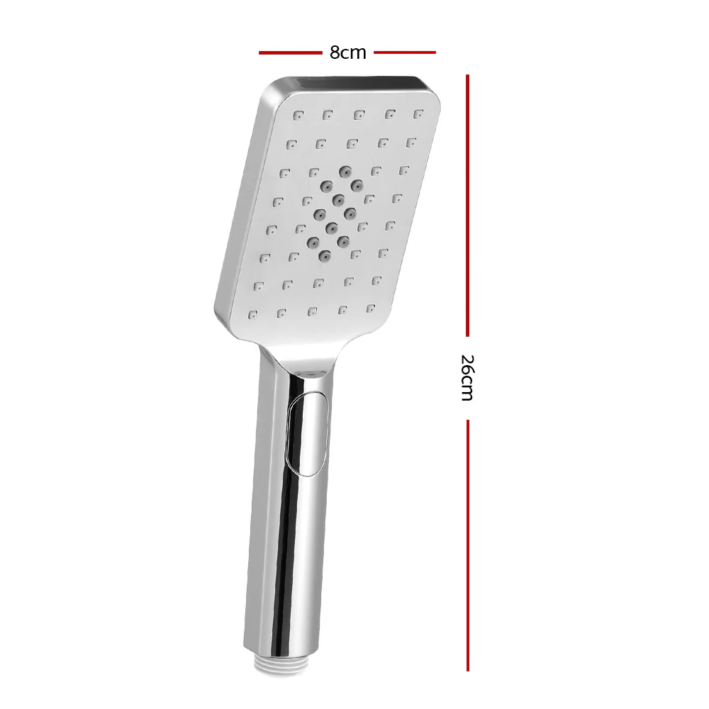 Handheld Shower Head 3.1'' High Pressure 3 Spray Modes Square - Chrome - Nurns