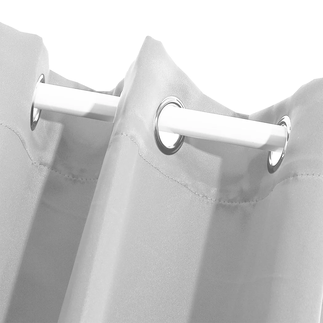 Set of 2 132x160cm Blockout Curtains Panels 3 Layers - Grey - Nurns