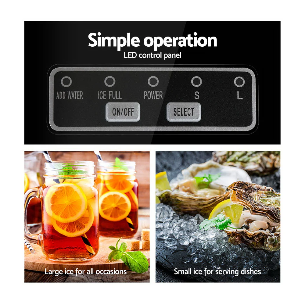 Devanti 2.4L Stainless Steel Portable Ice Cube Maker - Nurns