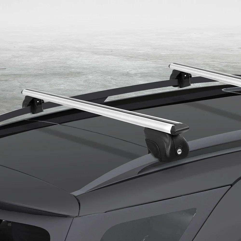 Universal Car Roof Rack Aluminium Cross Bars Adjustable 126cm Silver Upgraded - Nurns