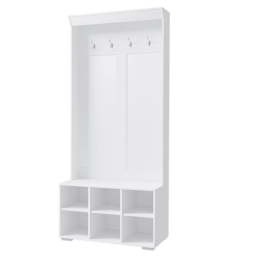 Artiss Shoe Rack Cabinet Hall Tree Coat Rack 180CM White - Nurns