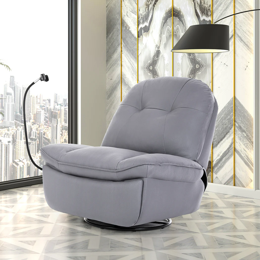 Clio Electric Chair Recliner Swivel - Grey - Nurns