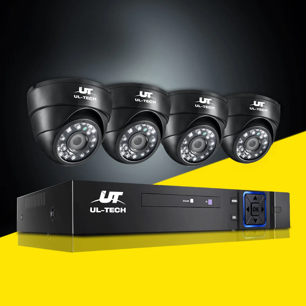 CCTV Security System 8CH DVR 4 Cameras 1080p - Nurns
