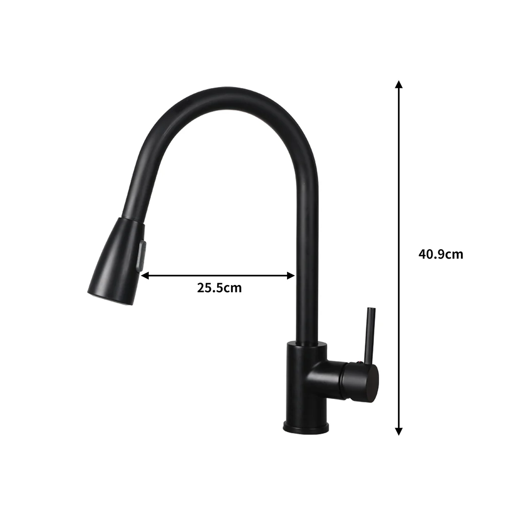 Kitchen Faucet Extender Tap Pull Out Brass Mixer Taps Sink Vanity Swivel Wels Black - Nurns