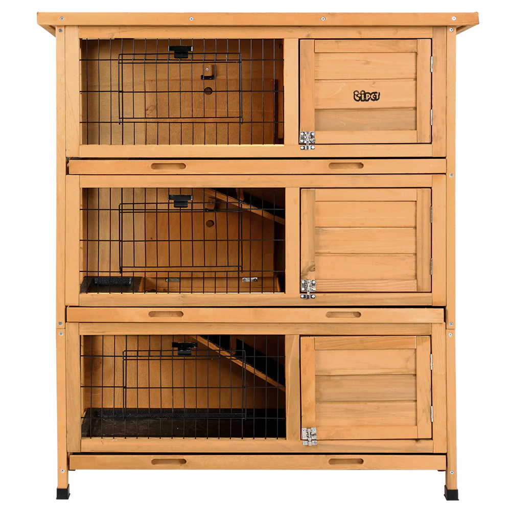 Rabbit Hutch Wooden Cage Pet hutch Chicken Coop 91.5cm x 46cm x 116.5cm - Nurns
