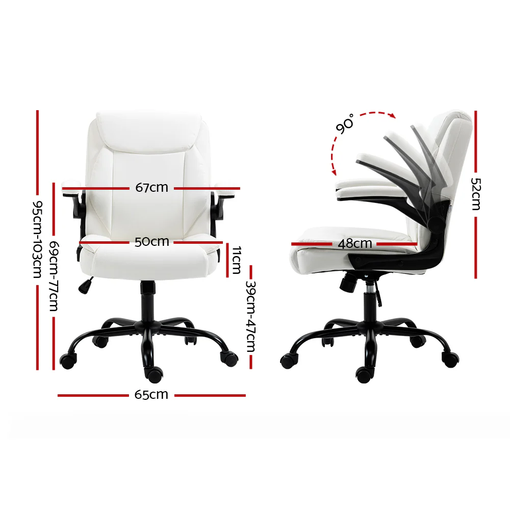 Artiss Executive Office Chair Mid Back White - Nurns