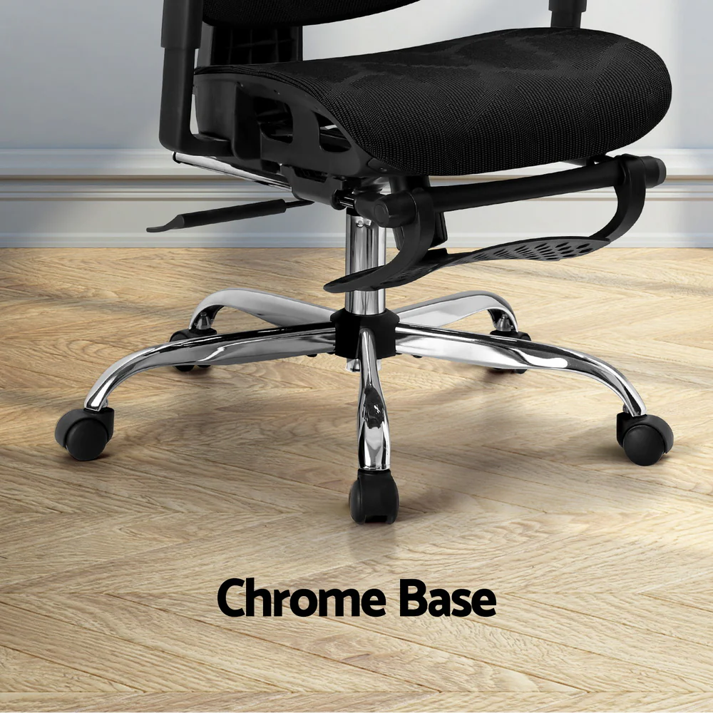 Artiss Ergonomic Office Chair Footrest Black - Nurns