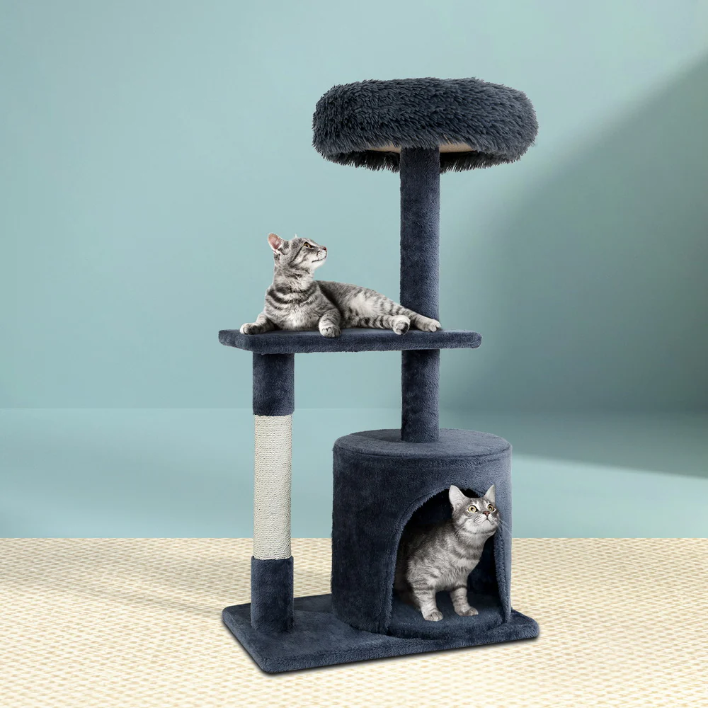 Cat Tree Scratching Post Scratcher Tower Condo House 94cm - Grey - Nurns