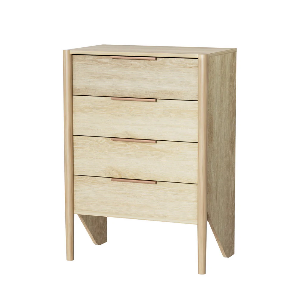 Artiss 4 Chest of Drawers Tallboy - Pine - Nurns